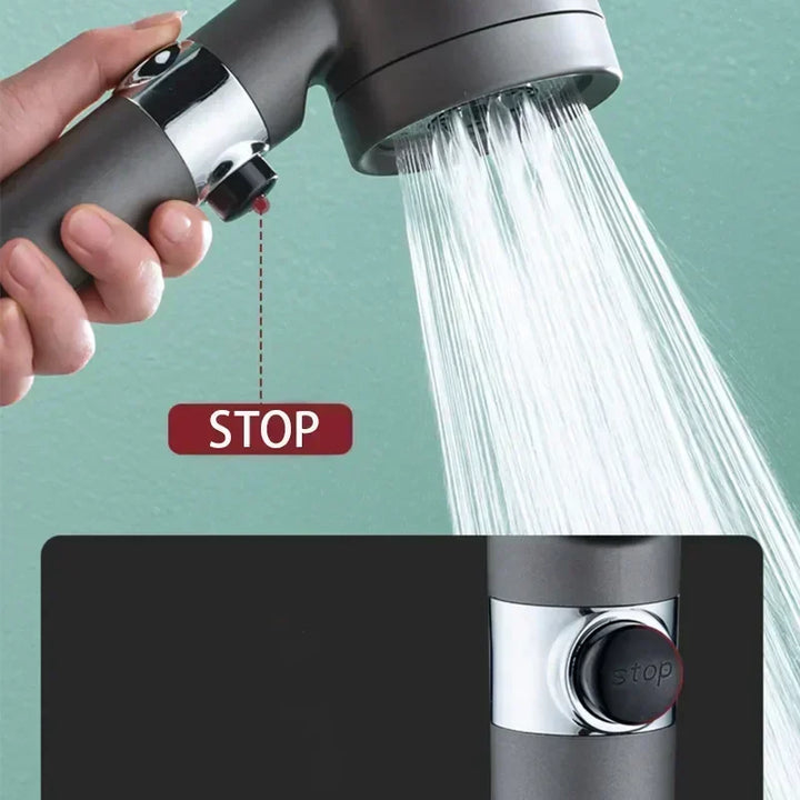 High-Pressure Shower Head with Three Modes