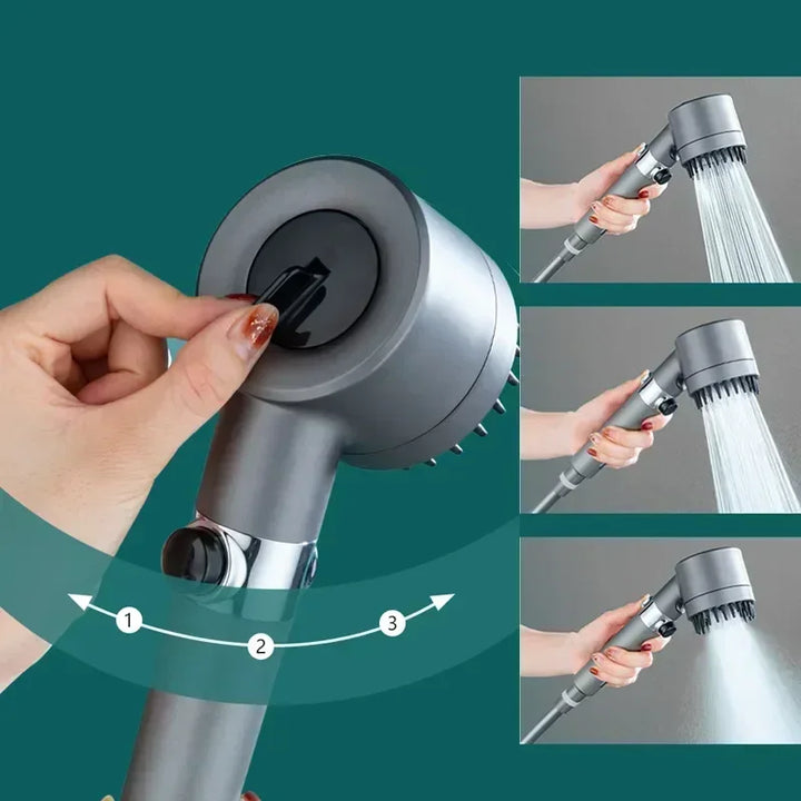 High-Pressure Shower Head with Three Modes